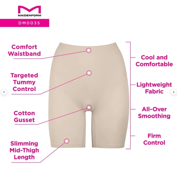 3X PLUS SHAPEWEAR THIGH SLIMMER BLACK 3-PK MAIDENFORM COOL COMFORT SMOOTH STYLE - Picture 5 of 7